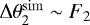 Mathematical equation: $\Delta\theta_2^{\mathrm{sim}}\sim F_2$