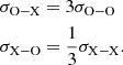 Mathematical equation: $$ \begin{aligned}&\sigma _{\rm O-X}=3\sigma _{\rm O-O} \nonumber \\&\sigma _{\rm X-O}=\dfrac{1}{3}\sigma _{\rm X-X}. \end{aligned} $$