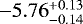 Mathematical equation: $-5.76^{+0.13}_{-0.14}$
