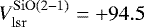 Mathematical equation: $V_{\rm{lsr}}^{\rm{SiO(2-1)}}={+}94.5$