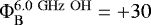 Mathematical equation: $\Phi_{\rm{B}}^{\rm{6.0~GHz~OH}}={+}30$