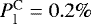 Mathematical equation: $P_{\rm{l}}^{\rm{C}}=0.2\%$