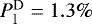 Mathematical equation: $P_{\rm{l}}^{\rm{D}}=1.3\%$