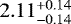 Mathematical equation: $2.11^{+0.14}_{-0.14}$