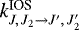 Mathematical equation: $k^{\textrm{IOS}}_{J,\,J_2 \to J\prime,\,J_2\prime}$