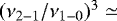 Mathematical equation: $(\nu_{2-1}/\nu_{1-0}){}^3{}\simeq$
