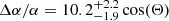 $ {\Delta\alpha/\alpha}= 10.2_{-1.9}^{+2.2}\cos(\Theta) $