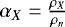 Mathematical equation: $\alpha_X=\frac{\rho_X}{\rho_n}$