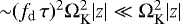 Mathematical equation: ${\sim} (f_{\textrm{d}}\, \tau)^2 \Omega_{\textrm{K}}^2 |z| \ll \Omega_{\textrm{K}}^2 |z|$