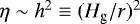 Mathematical equation: $\eta \sim h^2 \equiv (H_{\textrm{g}}/r)^2 $