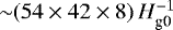 Mathematical equation: ${\sim} (54 \times 42 \times 8) \, H_{\textrm{g0}}^{-1}$