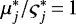 Mathematical equation: $\mu_{j}^{*}/\varsigma_{j}^{*}\,{=}\,1$
