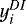 Mathematical equation: $y_i^{DI}$