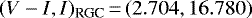 Mathematical equation: $(V-I, I)_{\textrm{RGC}}\,{=}\,(2.704, 16.780)$
