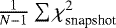 Mathematical equation: $\frac{1}{N-1} \sum \chi_{\textrm{snapshot}}^2$