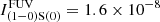 Mathematical equation: $ I_{\mathrm{(1-0)S(0)}}^{\mathrm{FUV}} = 1.6 \times 10^{-8} $