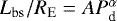 $L_{\textrm{bs}}/R_{\textrm{E}} = A P_{\textrm{d}}^{\alpha}$