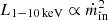 $ L_{1{-}10\,\mathrm{keV}} \propto \dot{m}_{\mathrm{in}}^{2} $