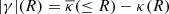 $ |\gamma|(R)=\overline{\kappa}(\le R)-\kappa(R) $
