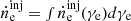 $ \dot{n}_{\mathrm{e}}^{\mathrm{inj}}=\smallint \dot{n}_{\mathrm{e}}^{\mathrm{inj}}(\gamma_{\mathrm{e}})d\gamma_{\mathrm{e}} $