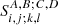 $ S_{i, j ; k, l}^{A, B ; C, D} $