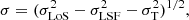 $$ \begin{aligned} \sigma =(\sigma ^{2}_{\rm {LoS}}-\sigma ^{2}_{\rm {LSF}}-\sigma ^{2}_{\rm {T}})^{1/2}, \end{aligned} $$