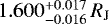 $1.600^{+0.017}_{-0.016}\,R_{\textrm{J}}$