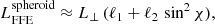 $$ \begin{aligned} L_{\rm FFE}^\mathrm{spheroid} \approx L_\perp \, (\ell _1 + \ell _2 \, \sin ^2 \chi ), \end{aligned} $$