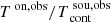 $ T^{\text{ on,obs}}/ T^{\text{ sou,obs}}_{{\text{ cont}}} $