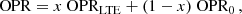 $$ \begin{aligned} \text{ OPR} = x\text{ OPR}_{\rm LTE} + (1-x) \text{ OPR}_{0}\, , \end{aligned} $$
