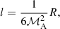 $$ \begin{aligned} l = \frac{1}{6\mathcal{M} _{\rm A}^2}R, \end{aligned} $$