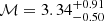 $ \mathcal{M} = 3.34^{+0.91}_{-0.50} $