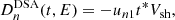 $$ \begin{aligned} D_n^\mathrm{DSA}(t,E) = -u_{n1} t^* V_{\rm sh}, \end{aligned} $$