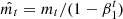 $ \hat{m_t}=m_t/(1-\beta _1^t) $