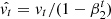 $ \hat{\mathit{v}_t}=\mathit{v}_t/(1-\beta _2^t) $