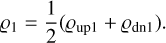 ${q_{\rm{1}}} = {1 \over 2}({q_{{\rm{up1}}}} + {q_{{\rm{dn1}}}}).$