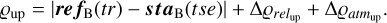 ${q_{{\rm{up}}}} = |re{f_B}(tr) - st{a_B}(tse)| + \Delta {q_{re{l_{{\rm{up}}}}}} + \Delta {q_{at{m_{{\rm{up}}}}}}.$