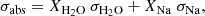 $$ \begin{aligned} \sigma _{\rm abs} = X_{\rm H_2O} \ \sigma _{\rm H_2O} + X_{\rm Na} \ \sigma _{\rm Na}, \end{aligned} $$