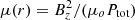 $ \mu(r)= B_z^2/(\mu_oP_{\rm tot}) $