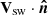 $ \mathbf{V}_{\mathrm{sw}} \cdot \boldsymbol{\hat{n}} $