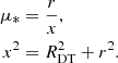 $$ \begin{aligned} \mu _*&= \frac{r}{x}, \nonumber \\ x^2&= R^2_{\rm DT} + r^2. \end{aligned} $$