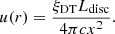 $$ \begin{aligned} u(r) = \frac{\xi _{\rm DT} L_{\rm disc}}{4 \pi c x^2}. \end{aligned} $$