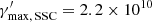 $ \gamma^\prime_{\rm max,\,SSC} = 2.2 \times 10^{10} $