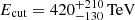 $ E_{\mathrm{cut}} = 420_{-130}^{+210}\,\mathrm{TeV} $
