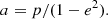 $$ \begin{aligned} a = p/(1-e^2). \end{aligned} $$