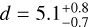 $d = 5.1_{ - 0.7}^{ + 0.8}$