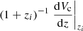 $ (1+z_i)^{-1} \left.\frac{\mathrm{d}V_{\mathrm{c}}}{\mathrm{d}z}\right|_{z_i} $