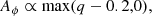 $$ \begin{aligned} A_{\phi }\propto \mathrm{max} (q-0.2,0), \end{aligned} $$