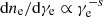 $ \mathrm{d}n_{\mathrm{e}}/\mathrm{d}\gamma_{\mathrm{e}}\propto \gamma_{\mathrm{e}}^{-s} $