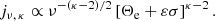 $$ \begin{aligned} j_{\nu ,\,\kappa }\propto \nu ^{-(\kappa -2)/2} \left[\Theta _{\rm e} + \varepsilon \sigma \right]^{\kappa -2} . \end{aligned} $$